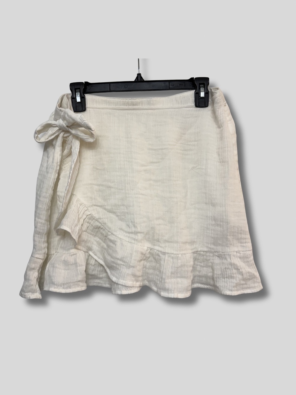 Abercrombie & Fitch White Ruffle Wrap Mini Skirt 100% Cotton
